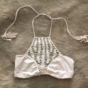 Acacia crochet halter bikini top